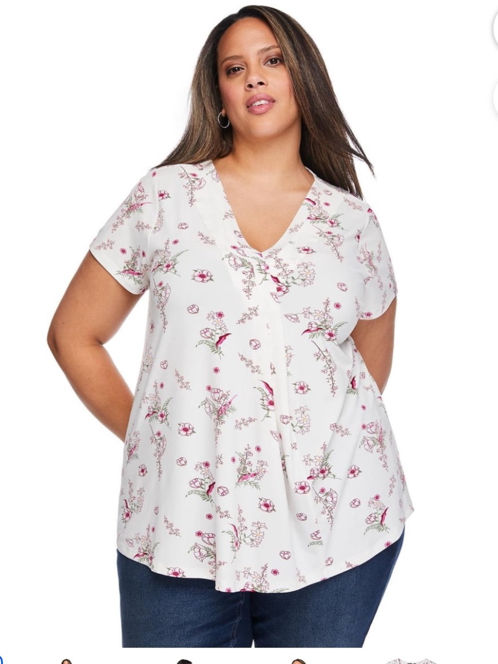 Lane Bryant Women’s Plus Printed Pleated Top Floral NWT 1X